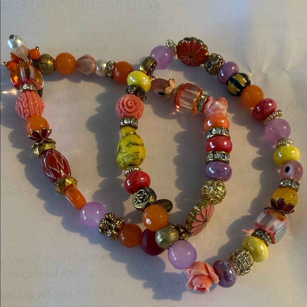 Vibrant Multicolor Beaded Bracelet Set